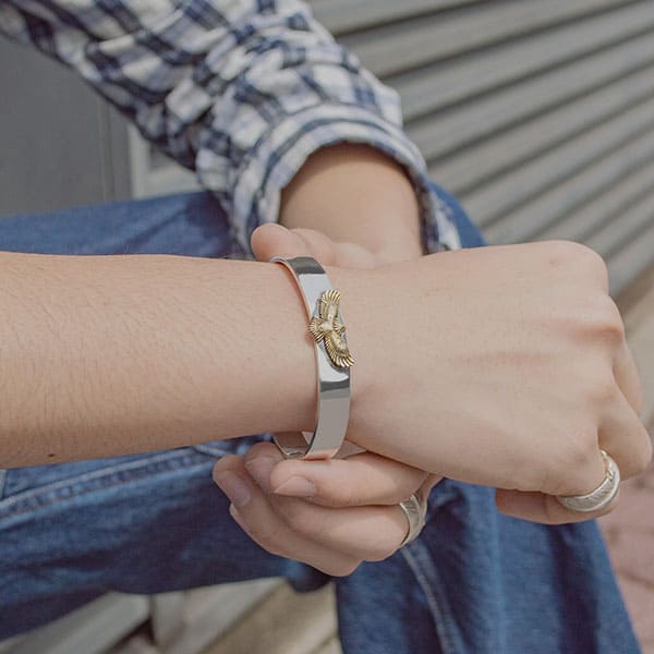 レア USN NAVY 海軍 バングル ブレスレット ツートン 小さめ レア USN NAVY 海軍 バングル ブレスレット ツートン 小さめ レア USN